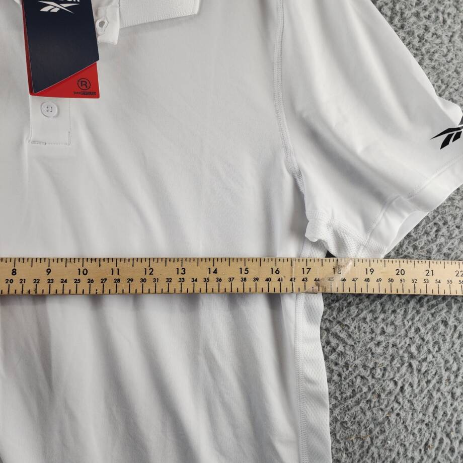 Reebok Short Sleeve Performance Training Polo Shirt Men's S White Pullover