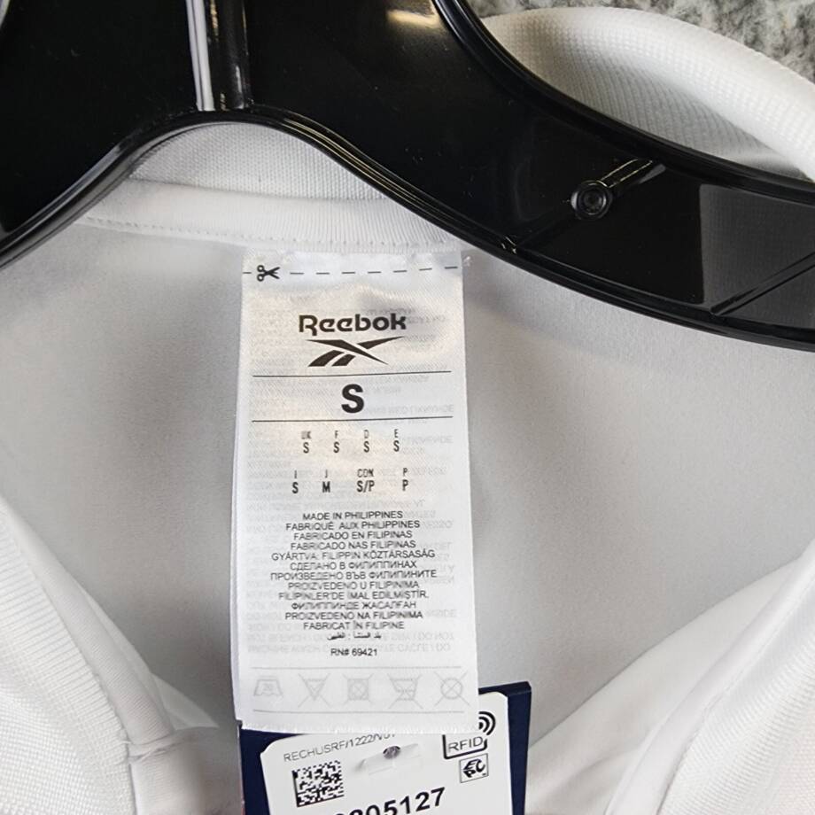 Reebok Short Sleeve Performance Training Polo Shirt Men's S White Pullover