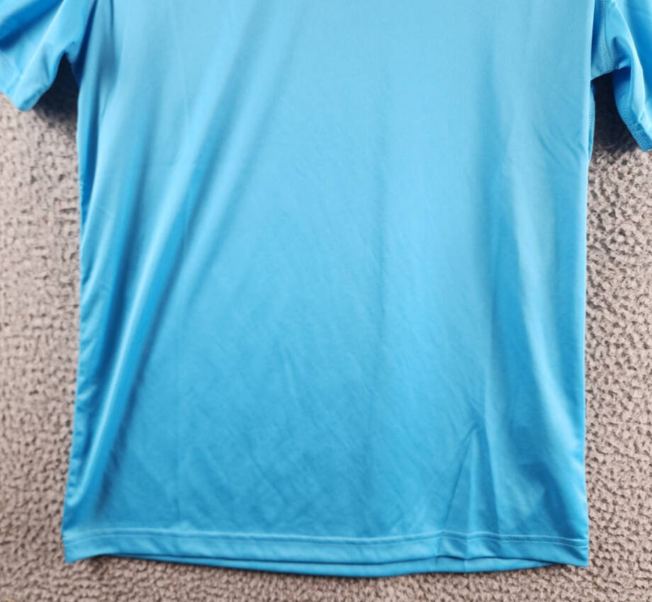 Reebok Left Chest Logo Crewneck Training Tech T-Shirt Men's M Bold Cyan S/S~