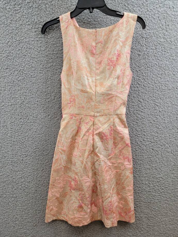 Vince Camuto Jacquard Fit & Flare Halter Dress Women's 4 Coral Sleeveless