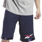 Reebok Regular-Fit Logo-Print Mesh Basketball Shorts Men's 2XL Navy Solid PullOn