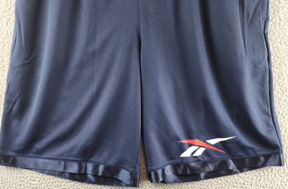 Reebok Regular-Fit Logo-Print Mesh Basketball Shorts Men's 2XL Navy Solid PullOn