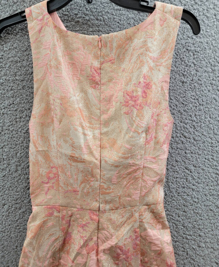 Vince Camuto Jacquard Fit & Flare Halter Dress Women's 4 Coral Sleeveless
