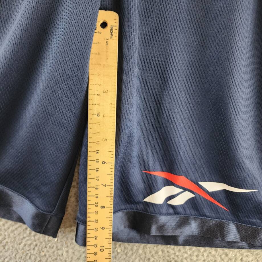 Reebok Regular-Fit Logo-Print Mesh Basketball Shorts Men's 2XL Navy Solid PullOn