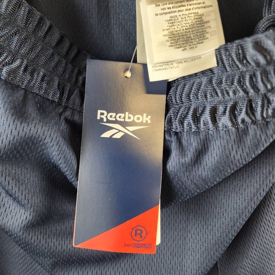 Reebok Regular-Fit Logo-Print Mesh Basketball Shorts Men's 2XL Navy Solid PullOn