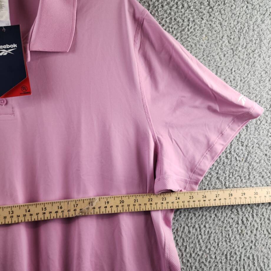 Reebok Short Sleeve Performance Training Polo Shirt Men's 2XL Jasmine Pink