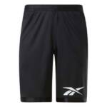 Reebok Regular-Fit Logo-Print Mesh Basketball Shorts Men's Medium Black