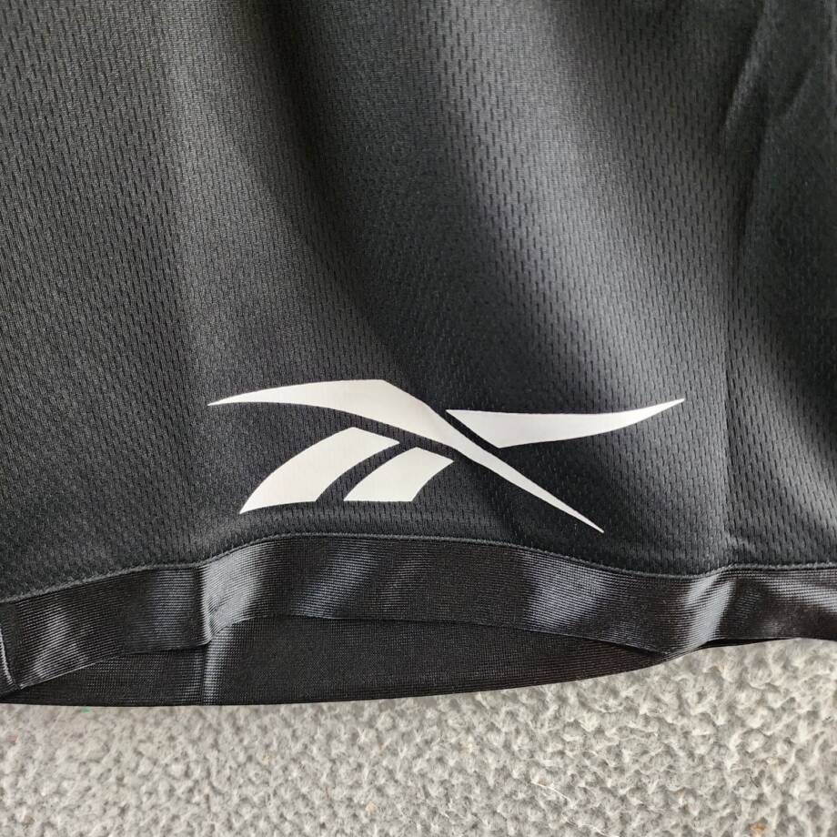 Reebok Regular-Fit Logo-Print Mesh Basketball Shorts Men's Medium Black