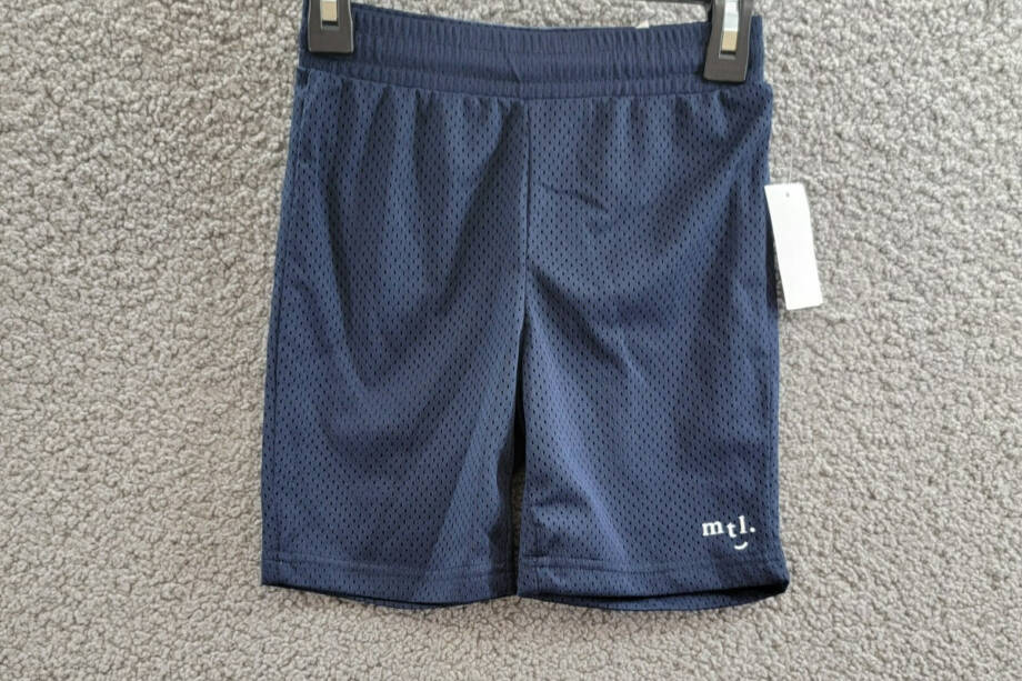 Miles the Label Mesh Shorts Little Boys' 6Y Navy Logo Print Elastic Waist PullOn