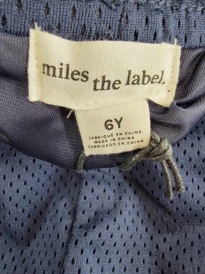 Miles the Label Mesh Shorts Little Boys' 6Y Navy Logo Print Elastic Waist PullOn