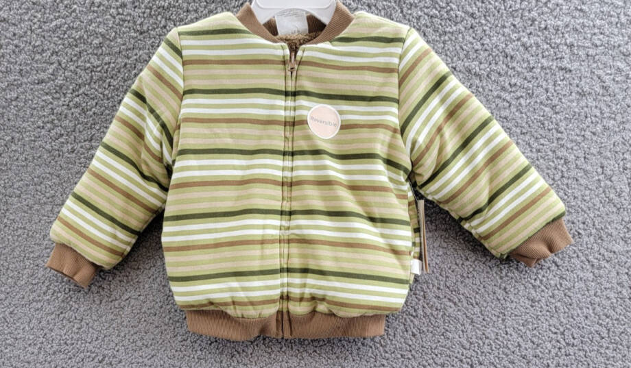 First Impressions Reversible Faux-Sherpa Striped Jacket Baby Boys 24Mos Fernwood