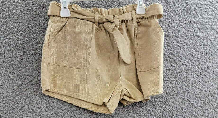 Grayson Threads Kids The Label Tie-Belt Twill Shorts Big Girls L (12-14) Beige