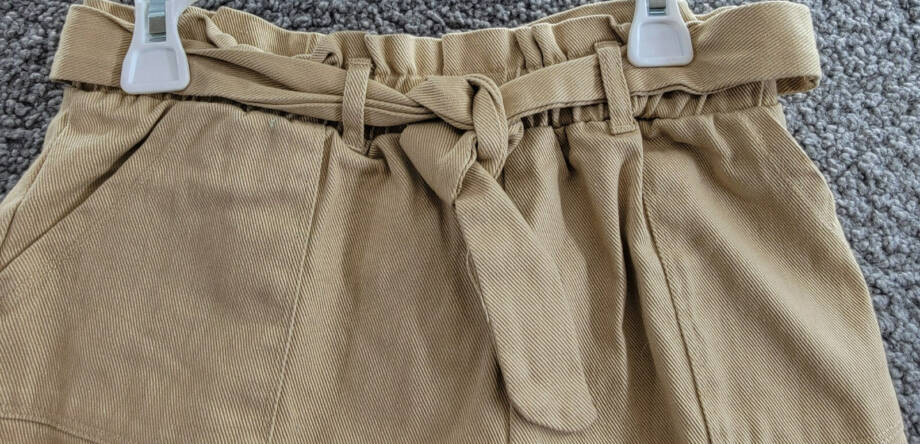 Grayson Threads Kids The Label Tie-Belt Twill Shorts Big Girls L (12-14) Beige