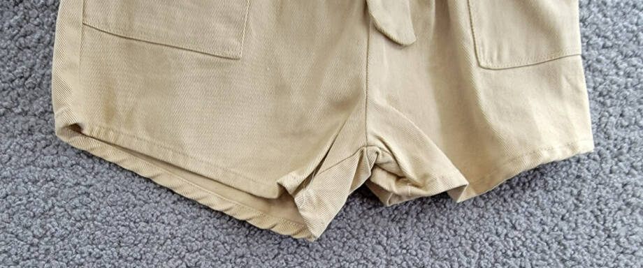 Grayson Threads Kids The Label Tie-Belt Twill Shorts Big Girls L (12-14) Beige