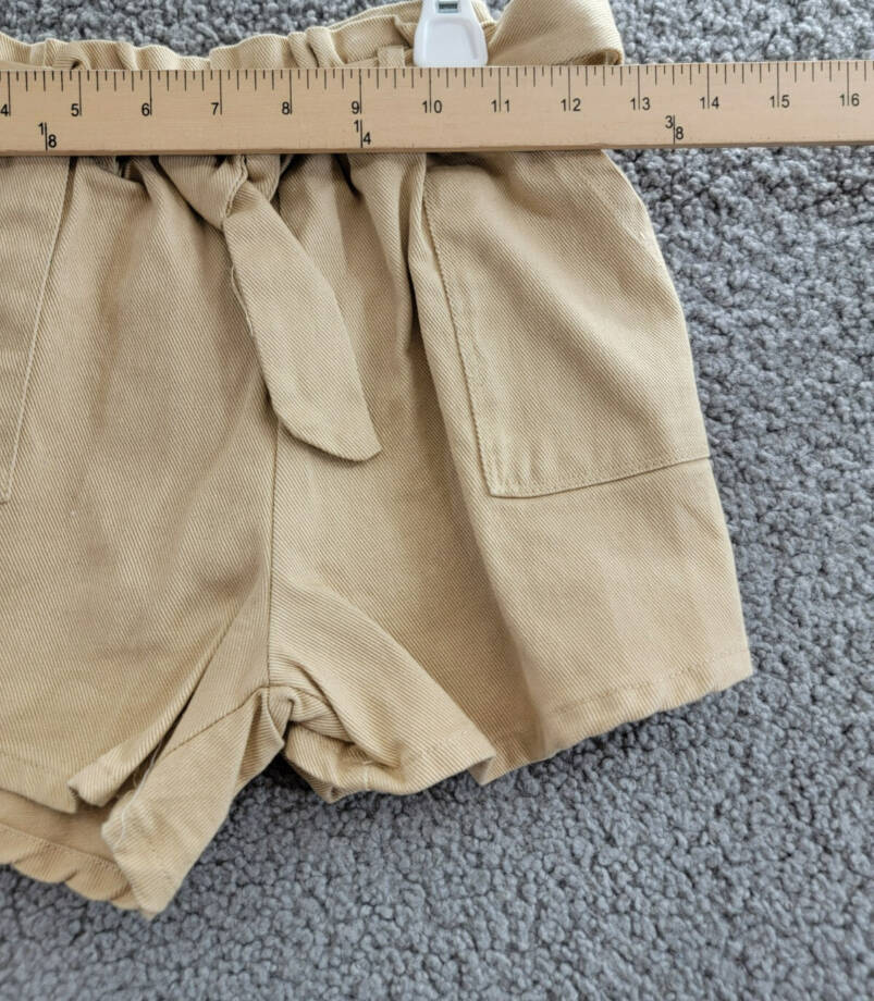 Grayson Threads Kids The Label Tie-Belt Twill Shorts Big Girls L (12-14) Beige