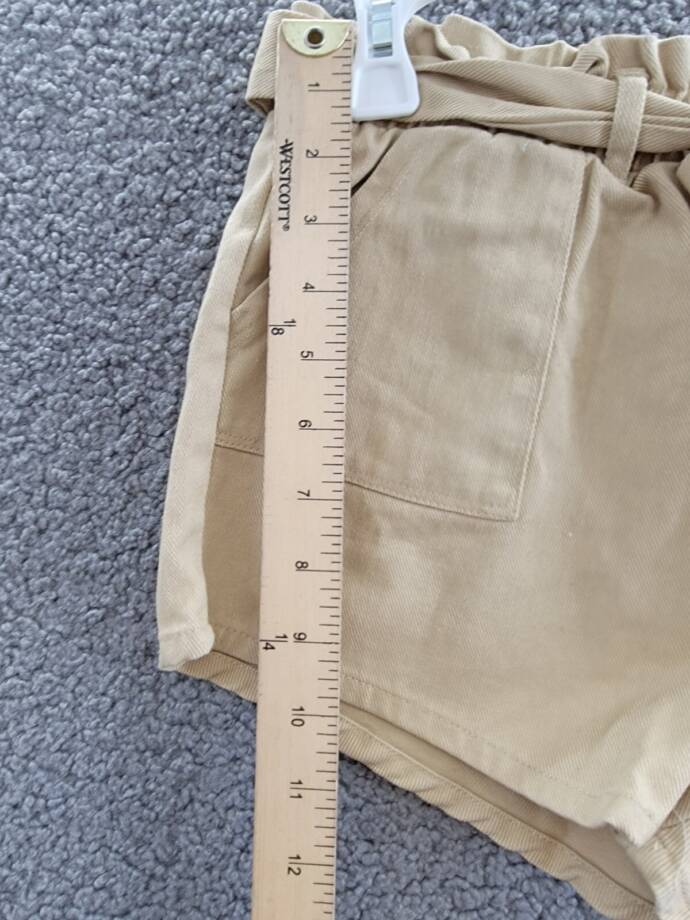 Grayson Threads Kids The Label Tie-Belt Twill Shorts Big Girls L (12-14) Beige