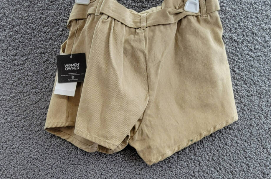 Grayson Threads Kids The Label Tie-Belt Twill Shorts Big Girls L (12-14) Beige
