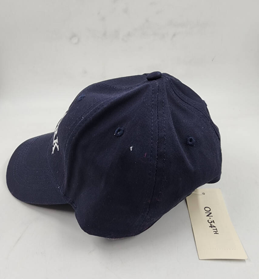 On 34th Conversational Baseball Cap Women's One Size Navy Embroidered