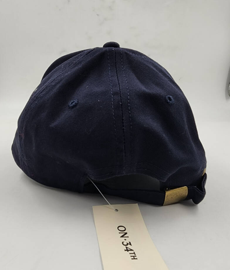On 34th Conversational Baseball Cap Women's One Size Navy Embroidered