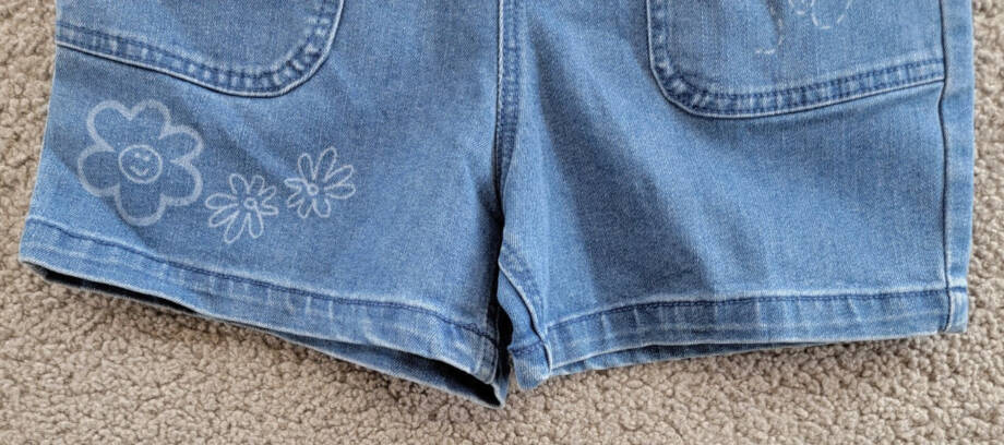 Epic Threads Scribble Paperbag Shorts Girls M Sketch Wash Patch Pocket Pull On