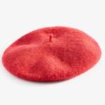 On 34th Wool Blend Solid Beret Women's One Size Red Center Stalk Elastic Band~