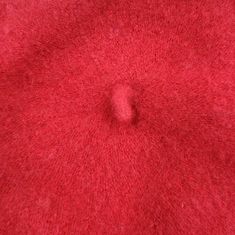 On 34th Wool Blend Solid Beret Women's One Size Red Center Stalk Elastic Band~