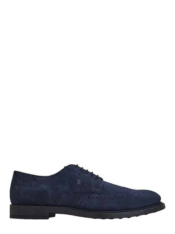 TOD'S Bucature Forma Wingtip Derby Dress Shoe Men 11.5US Blue Lace Up Fastening