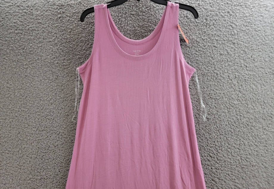 State of Day Ribbed Tank Nightgown Women's M Mauve Orchid Scoop Neck Pullover