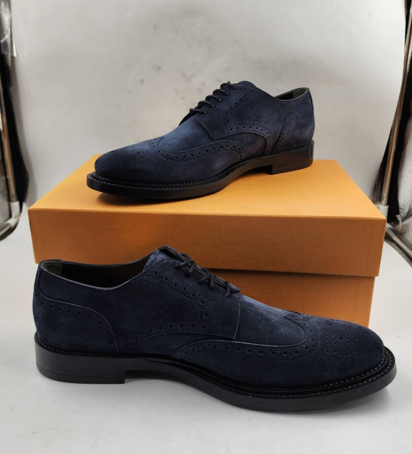 TOD'S Bucature Forma Wingtip Derby Dress Shoe Men 11.5US Blue Lace Up Fastening