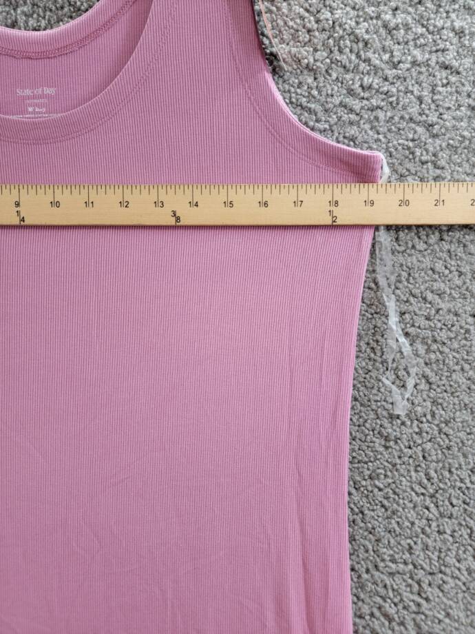 State of Day Ribbed Tank Nightgown Women's M Mauve Orchid Scoop Neck Pullover
