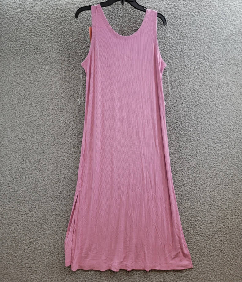 State of Day Ribbed Tank Nightgown Women's M Mauve Orchid Scoop Neck Pullover