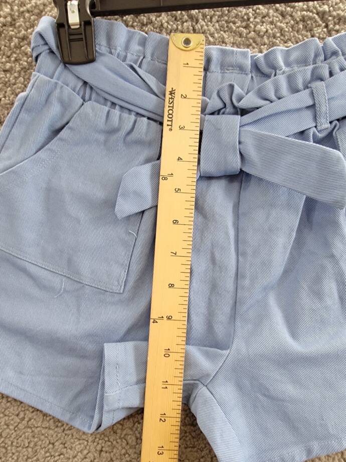 Grayson Threads Kids The Label Tie-Belt Twill Shorts Big Girls XL 16 Blue PullOn