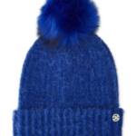 Steve Madden Cloud Knit Faux-Fur Pom Pom Beanie Women's One Size Cobalt