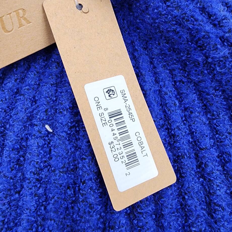 Steve Madden Cloud Knit Faux-Fur Pom Pom Beanie Women's One Size Cobalt