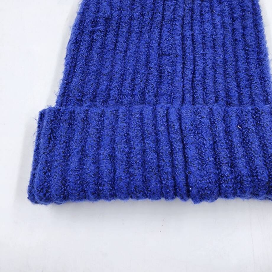 Steve Madden Cloud Knit Faux-Fur Pom Pom Beanie Women's One Size Cobalt