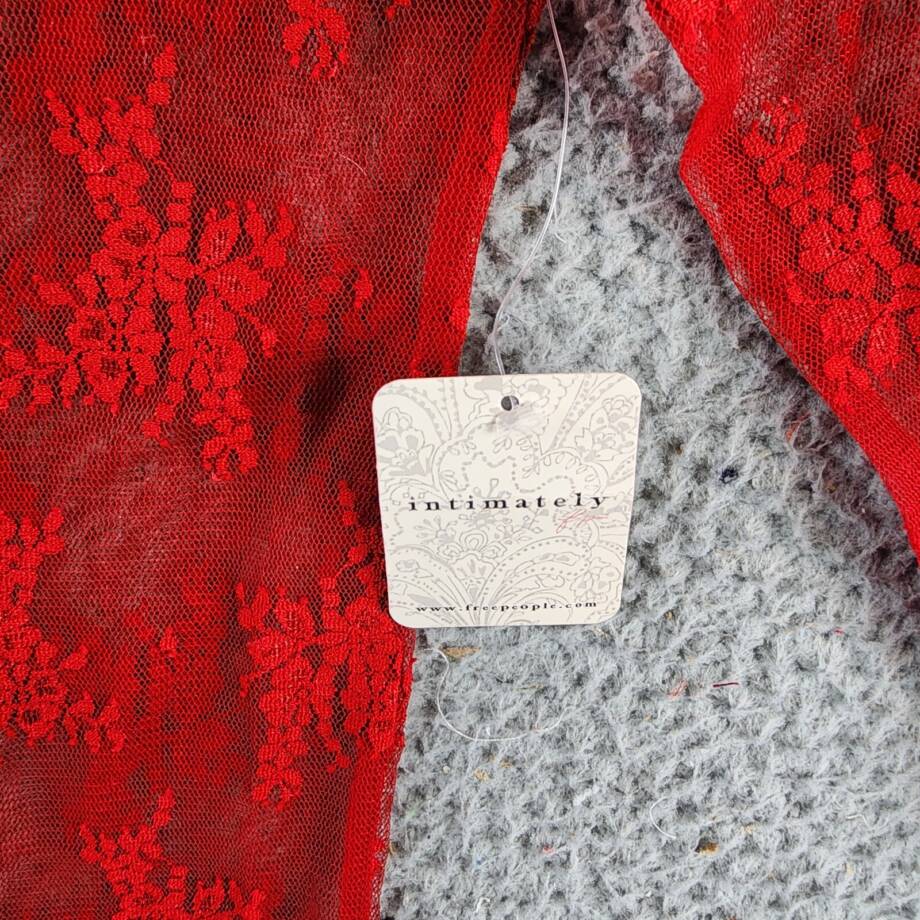Free People Lady Lux Long Sleeve Mock Neck Shirt Women's XS Red Racer Pullover