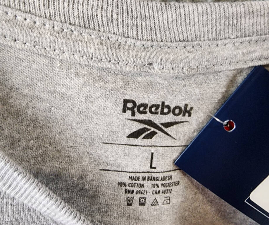 Reebok B-Ball Hoop Graphic T-Shirt Men's L Grey Heather Crewneck Short Sleeves~