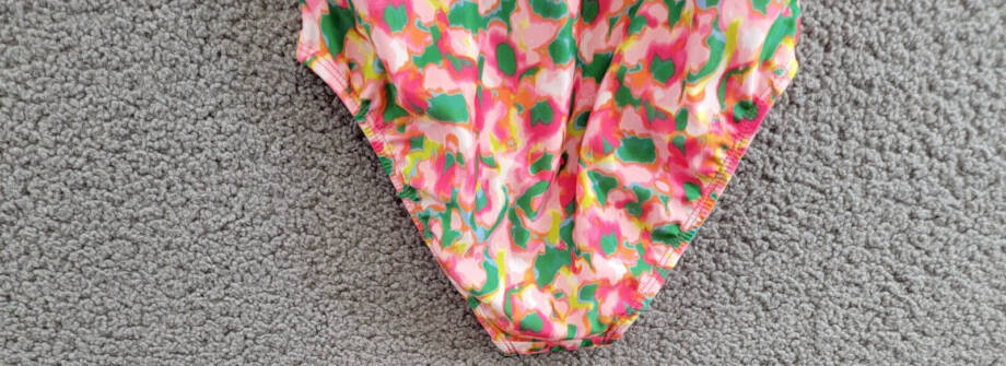 ID Ideology Blurred Floral One-Piece Swimsuit Big Girls M Cerise Pink Round Neck