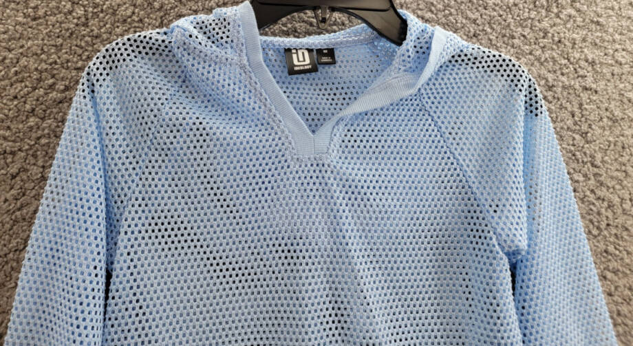 ID Ideology Mesh Long-Sleeve Hooded Cover-Up Big Girls 6X Skysail Blue Pullover