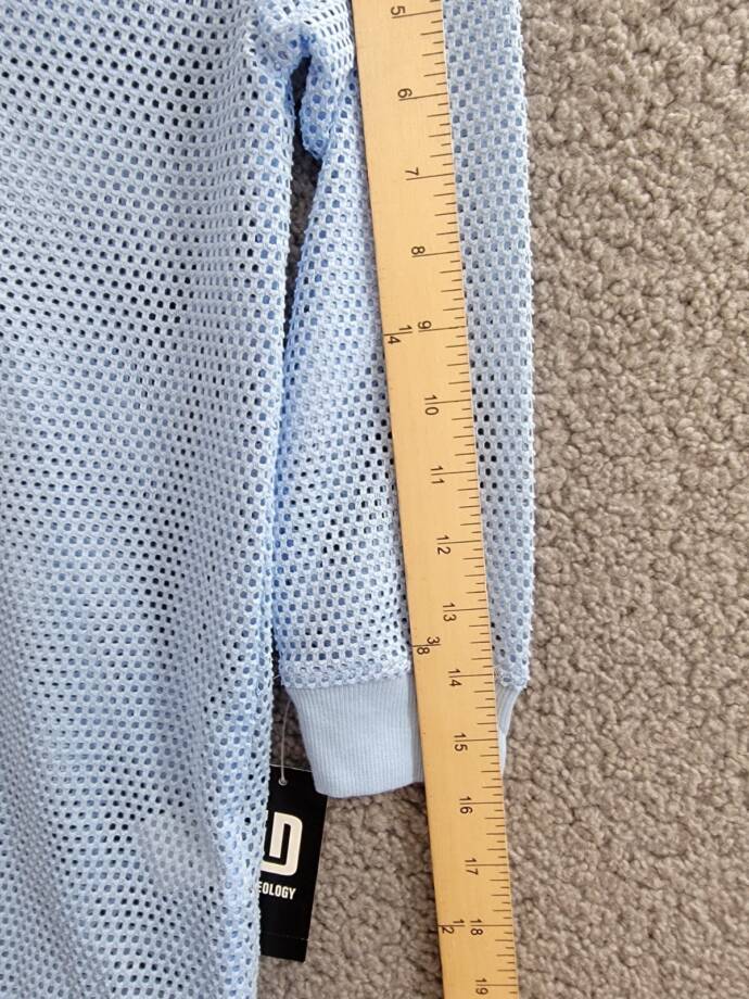 ID Ideology Mesh Long-Sleeve Hooded Cover-Up Big Girls 6X Skysail Blue Pullover