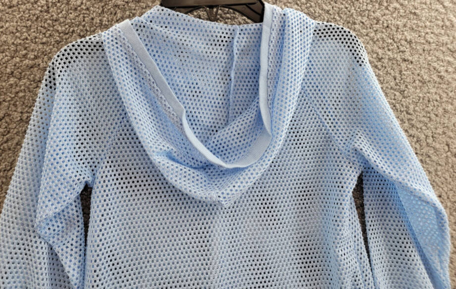 ID Ideology Mesh Long-Sleeve Hooded Cover-Up Big Girls 6X Skysail Blue Pullover