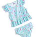 Epic Threads Ice Cream-Print Tankini Swimsuit Little Girls 6 Refreshing Teal