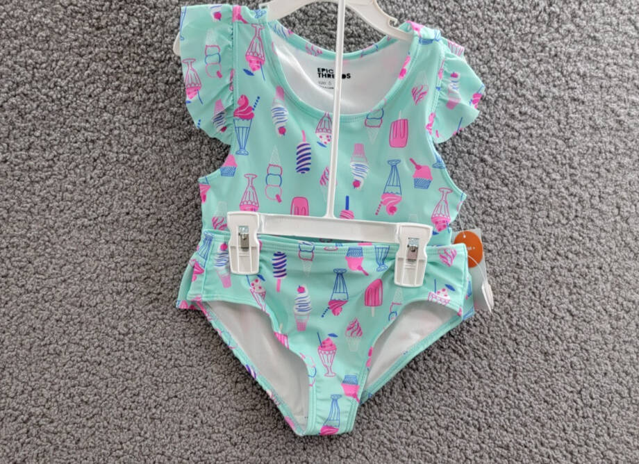 Epic Threads Ice Cream-Print Tankini Swimsuit Little Girls 6 Refreshing Teal