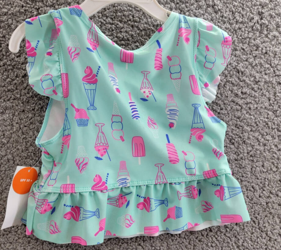 Epic Threads Ice Cream-Print Tankini Swimsuit Little Girls 6 Refreshing Teal