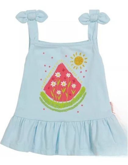 Kids Headquarters Flounce-Hem Tank Little Girls' 4 Light Blue Straight Neckline