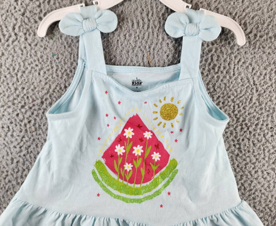 Kids Headquarters Flounce-Hem Tank Little Girls' 4 Light Blue Straight Neckline