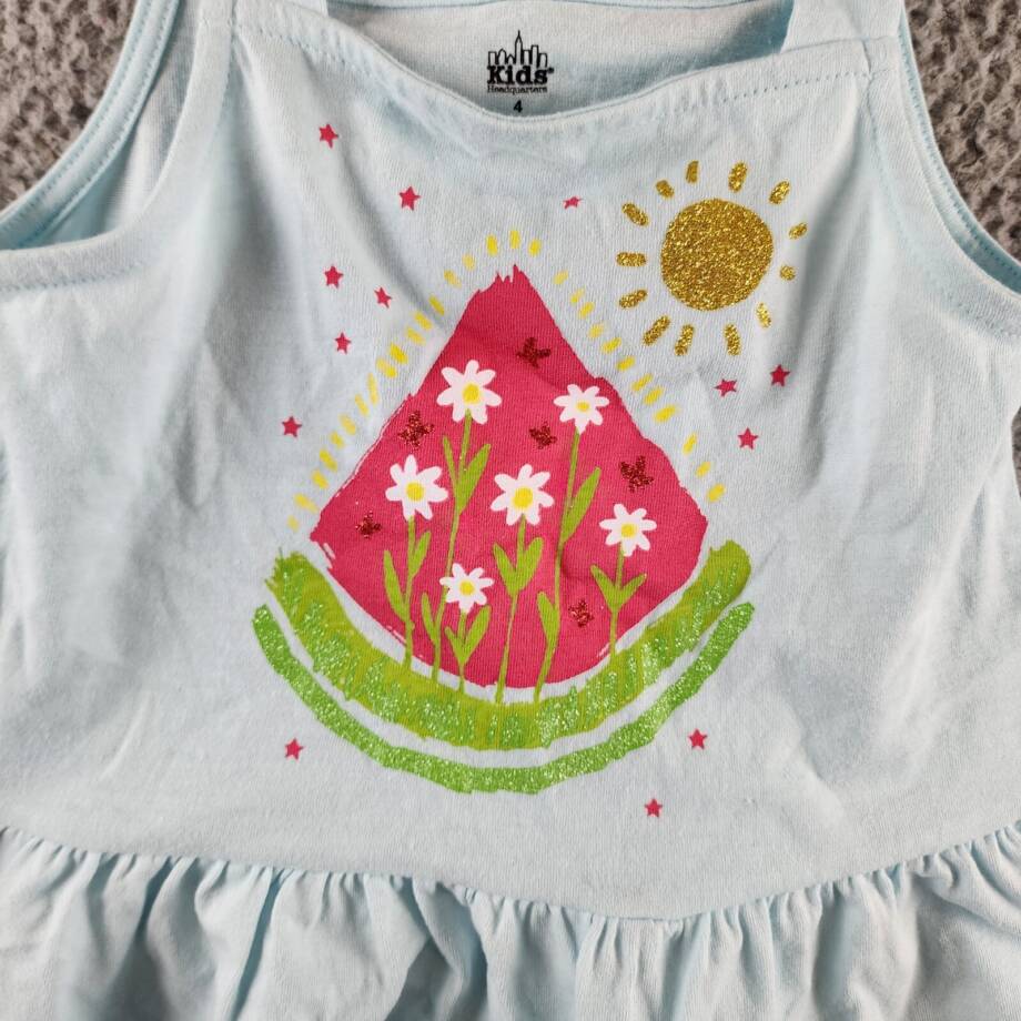 Kids Headquarters Flounce-Hem Tank Little Girls' 4 Light Blue Straight Neckline