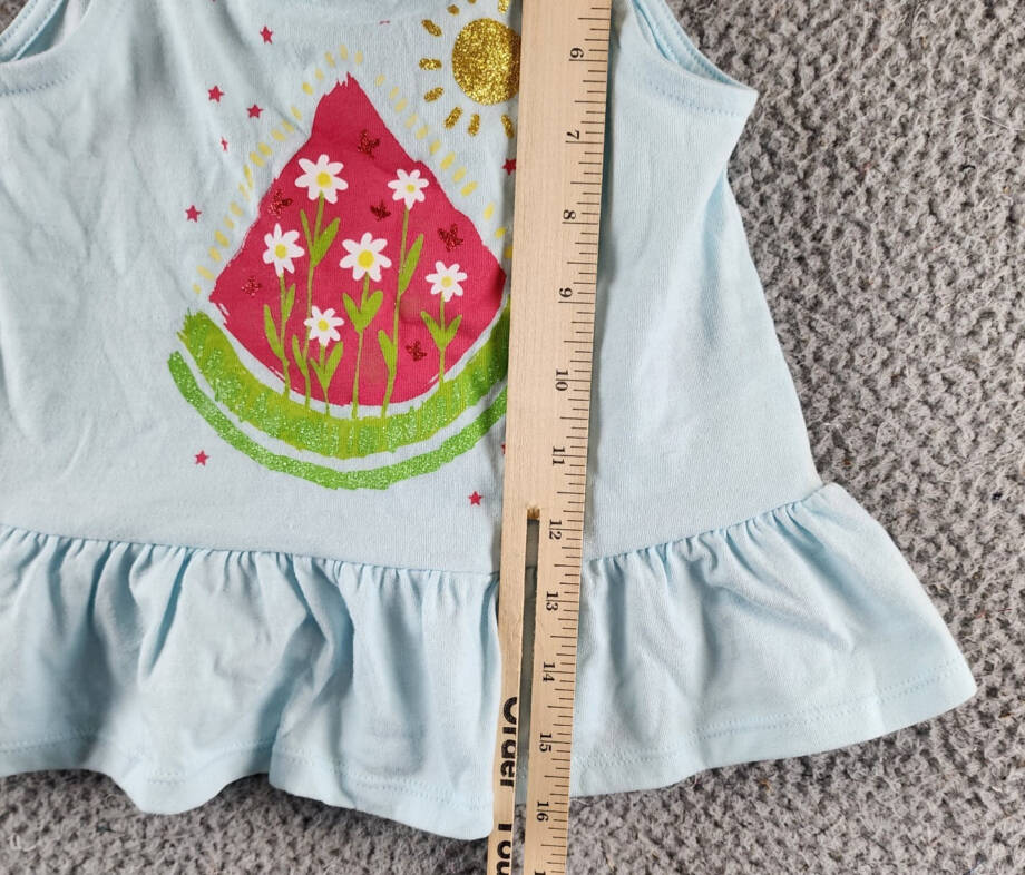 Kids Headquarters Flounce-Hem Tank Little Girls' 4 Light Blue Straight Neckline