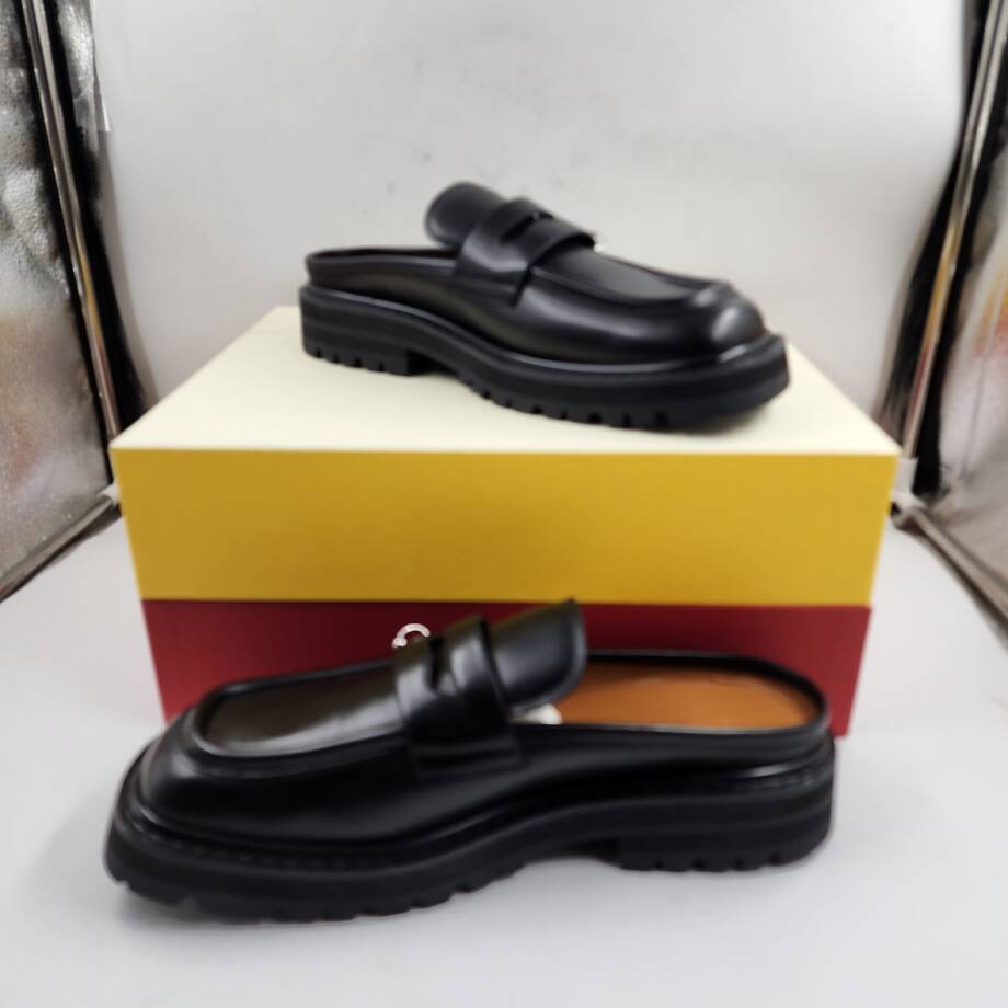 Marni Sabot Penny Loafer Mules Men's 42 Black Slip On
