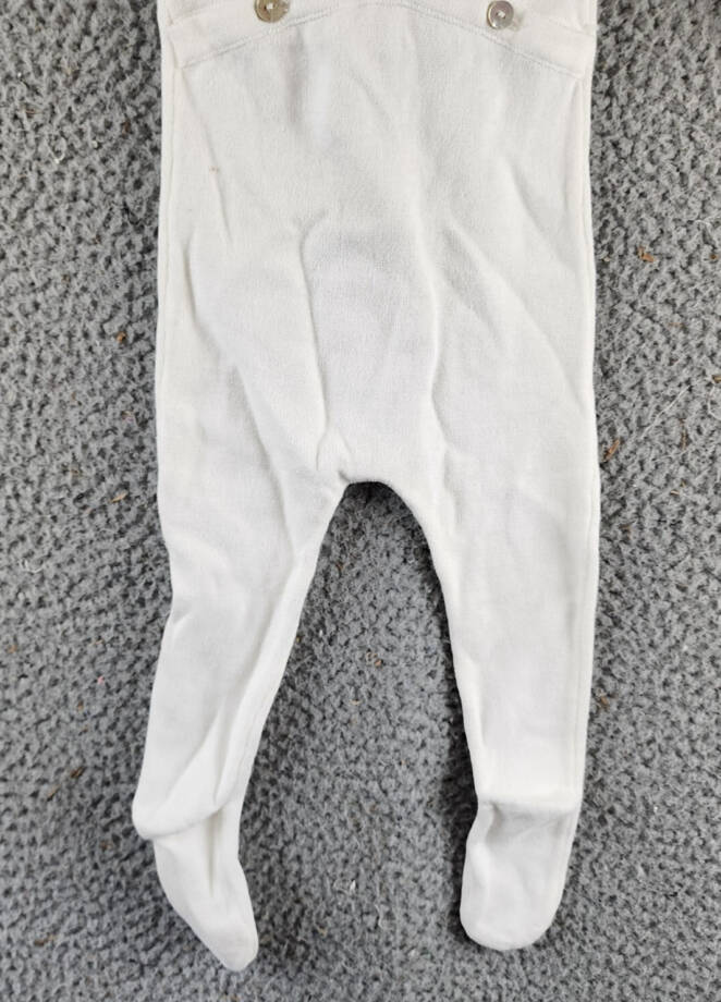 Maniere Noovel Knit Cotton Footed Coverall Baby Girls' 9M Ivory Crewneck Ruffled